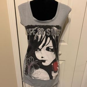 Luxury “Life is sweet” sleeveless t-shirt